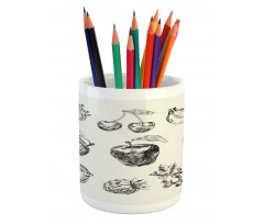 Retro Banana Strawberry Plum Pencil Pen Holder