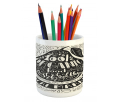 Retro Organic Food Graphic Pencil Pen Holder