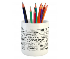 Doodle Camera Film Poeple Pencil Pen Holder