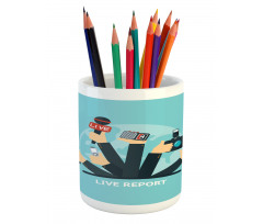 News Time Live Reporters Pencil Pen Holder