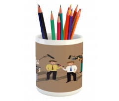 Reporter Interviewing Pencil Pen Holder