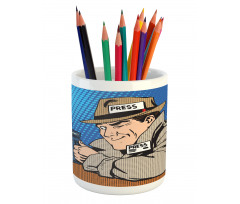 Press Journalist Pop Art Pencil Pen Holder