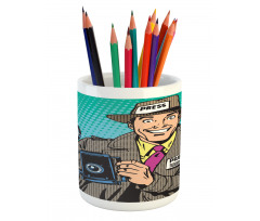 Press Reporter Pop Art Pencil Pen Holder