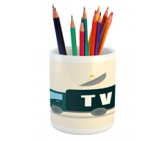 News Media Media Truck Pencil Pen Holder