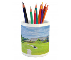 Scenic Countryside Golf Field Pencil Pen Holder