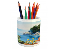 Mediterranean Scenery Pencil Pen Holder