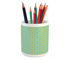 Summer Time Exotic Scene Pencil Pen Holder