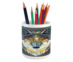 Wolf Coyote Portrait Art Pencil Pen Holder