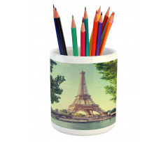 Eiffel Tower Seine River Pencil Pen Holder