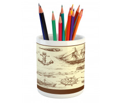 Oceanic Drawing Effect Pencil Pen Holder