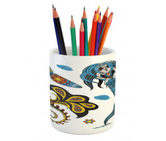 Mermaid and Sea Horse Pencil Pen Holder