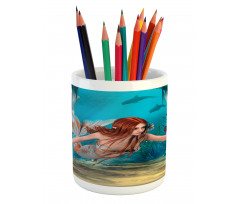 Magic Aqua Sea Lily Pencil Pen Holder