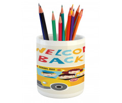 Welcome Back Typography Pencil Pen Holder