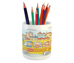 Bus Filled with Toddlers Pencil Pen Holder