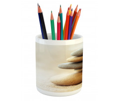 Calm Theme Stack Stone Pebble Pencil Pen Holder