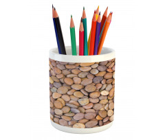 Flat and Silky Rocks Earthy Pencil Pen Holder