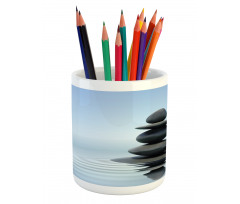 Stones in Water Calm Theme Pencil Pen Holder