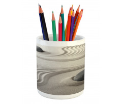 Coastal Theme on Sand Grains Pencil Pen Holder