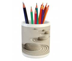 Stone Path on Sand Wave Hits Pencil Pen Holder