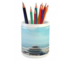 Pebbles by the Sea Beach Theme Pencil Pen Holder