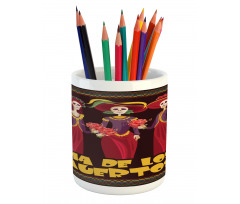 Skeleton Women Pencil Pen Holder