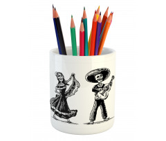 Skeletons Music Pencil Pen Holder