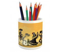 Skeletons Dance Pencil Pen Holder