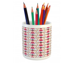 Sombrero Skulls Pencil Pen Holder