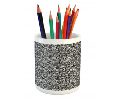 Lace Effect Botany Pattern Pencil Pen Holder