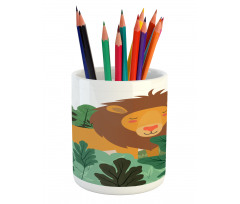 Jungle in Shades of Green King Pencil Pen Holder