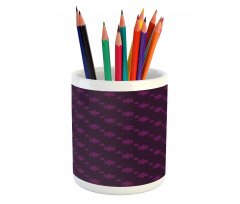 Floral Pattern Dots Pencil Pen Holder