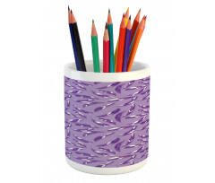 Lilac Delicate Feathers Pencil Pen Holder