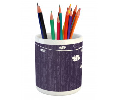 Violet Beauty Floral Pencil Pen Holder