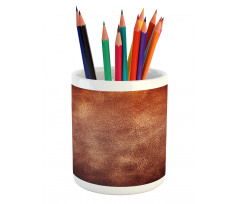 Grunge Style in Brown Hues Pencil Pen Holder