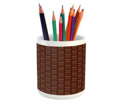 Wheat Illustration Brown Pencil Pen Holder