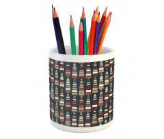 Squares Arranged Wavy Flow Pencil Pen Holder