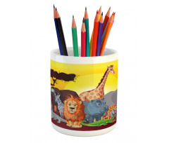 Cartoon Wildlife Pencil Pen Holder