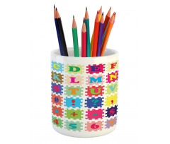 Alphabet and Numbers Pencil Pen Holder