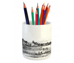 Vintage Cityscape of Istria Pencil Pen Holder