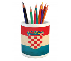 European Country Flag Art Pencil Pen Holder