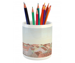 Pedestrian Town Cityscape Pencil Pen Holder