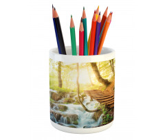 Deep Forest with Stream Pencil Pen Holder