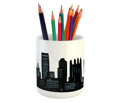 Cartoon Silhouette Pencil Pen Holder