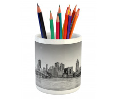 Panoramic Greyscale Pencil Pen Holder