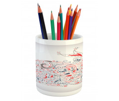 Ornamental and Strokes Pencil Pen Holder