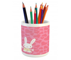 Couple Bunnies in Romance Pencil Pen Holder