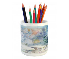 Watercolor Painting Blurred Pencil Pen Holder