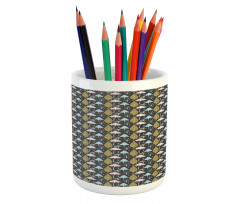 Repetitive Trees Pattern Pencil Pen Holder