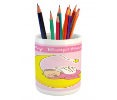 Moon Baby Girl Sleeping Pencil Pen Holder