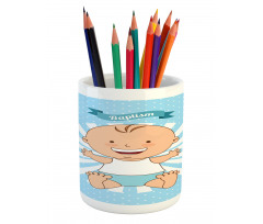 Happy Boy on Stripes Pencil Pen Holder